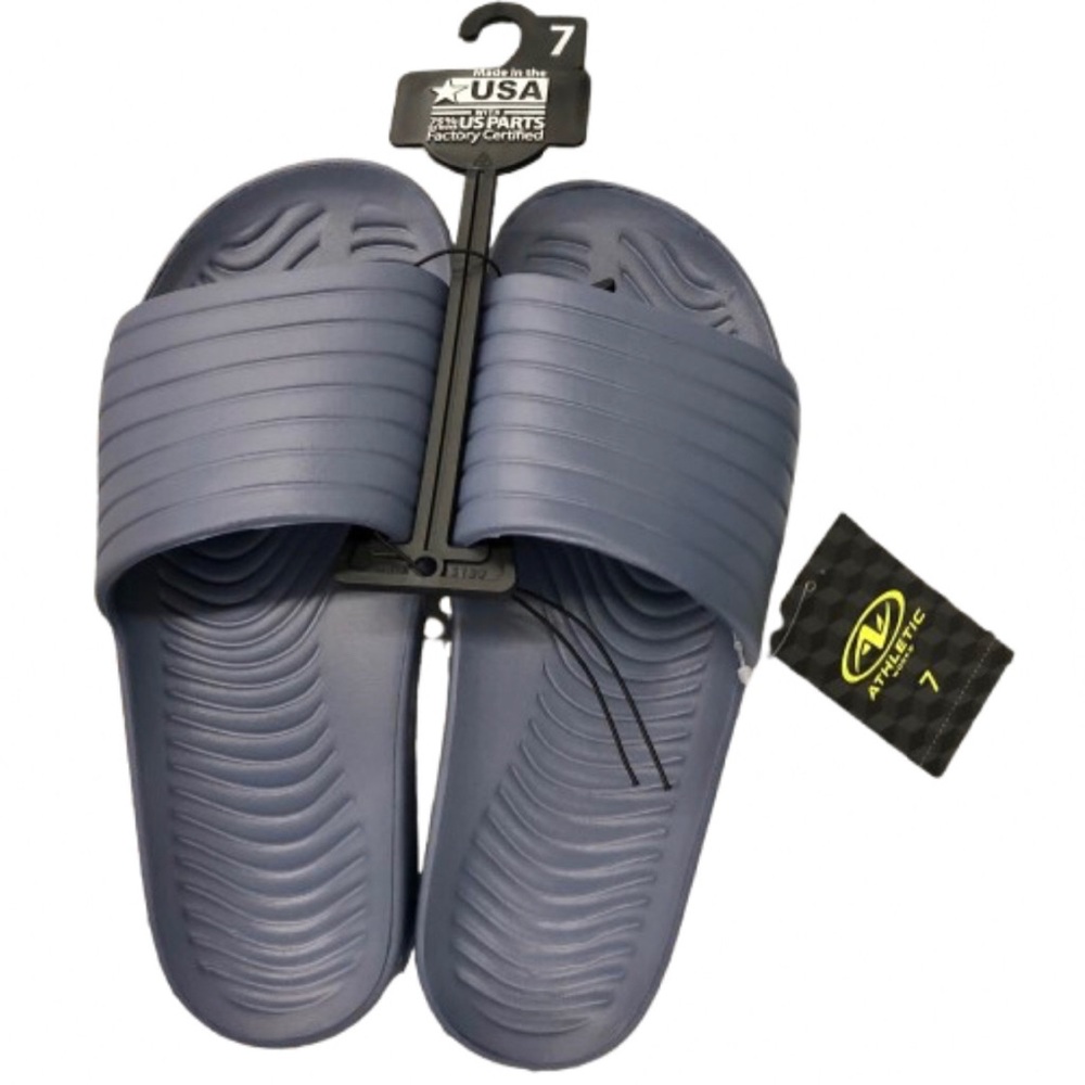 Ⓜ️$10Ⓜ️ NEW ATHLETIC WORKS Tunnel Slide Sandal Blue Men’s Unisex